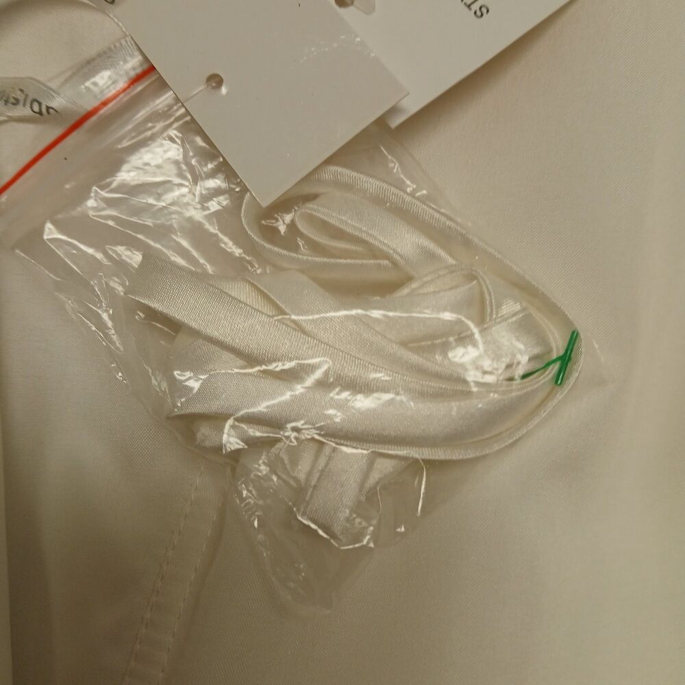 DB Studio White Feather Strapless Mini Dress Size 14 Ruched Satin Cocktail NWT - Picture 11 of 11